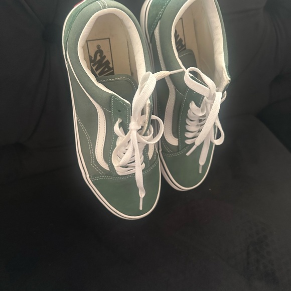 Vans Green and White Low-Top Sneakers/unisex - Picture 2 of 5